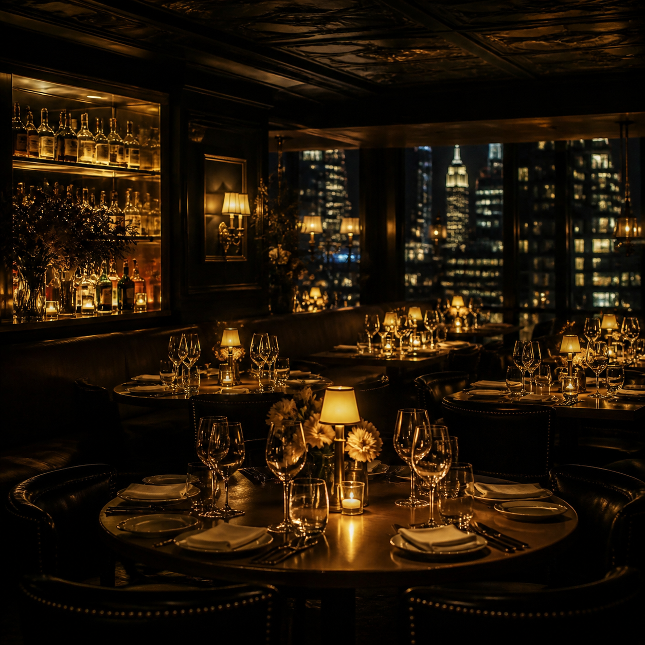 Candlelit restaurant before a night out